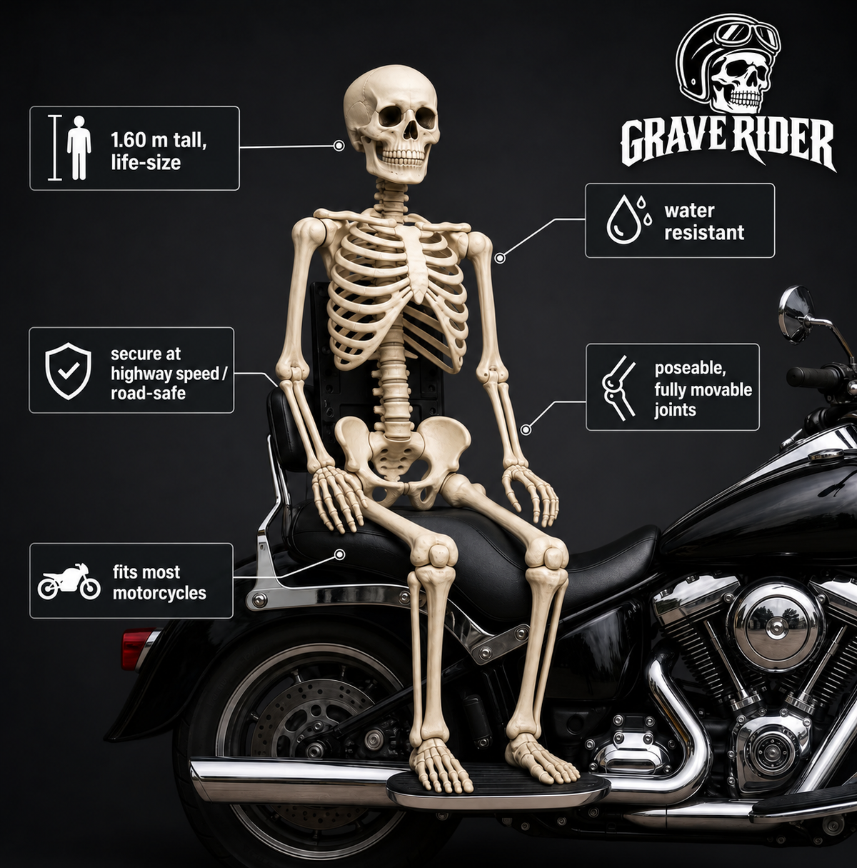 GraveRider - Motorcycle Skeleton Passenger Kit